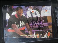 David Robinson signed trading card coa