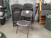 10 Black Plastic Foldable Chairs