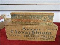 (2)Antique wood cheese boxes.