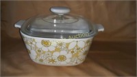 Corning Ware Casserole Dish w/lid 1960s Floral Bot