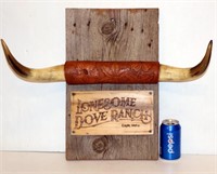 Lonesome Dove Ranch Sign w Bull Horns