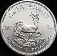 2021 South Africa 1oz Silver Krugerrand Gem BU