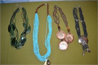 Four Multistrand Necklaces