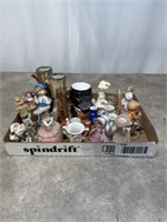 Porcelain and ceramic art figurines, various
