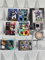 Lot of 8 Certified Football Game Used Cards & Coi-