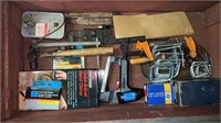 Variety of tools and work clamps (Wooden Box not