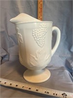 Large milk glass grape and leaf pattern, water