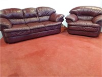 Distinctive Design Leather Sofa & Chair