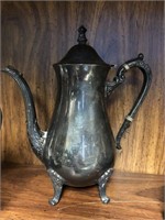Vintage silver plate tea pot, unbranded
