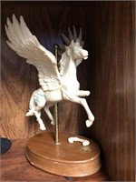 Vintage unicorn  carousel figurine plays music