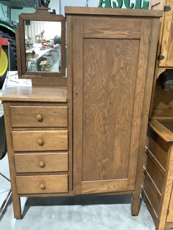 Vintage Chifferobe Wardrobe with Mirror & Drawers