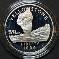 1999 Yellowstone National Park Proof Silver Dollar