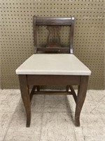 Vintage Lyre Back Sewing Chair w/Cabinet Seat