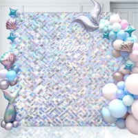 24PCS Rainbow Silver Wall Backdrop 24x24