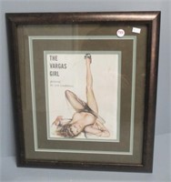 Framed and matted Vargas print. Measures: 18" H x