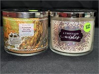 2 BATH AND BODY WORKS CANDLES - THOUSAND WISHES