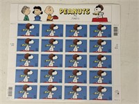 -1 sheet of peanuts US postal stamps
