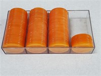 81 Unmarked Chips, Orange Color