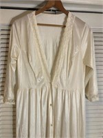 VINTAGE LONG NYLON NIGHTGOWN ROBE LARGE