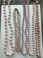 Large lot of pink costume jewelry