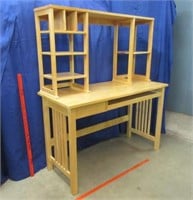 modern wooden computer desk & top shelf