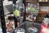 HAND PAINTED WINE GLASSES