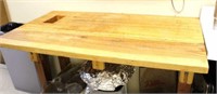 53" X 20" BUTCHER BLOCK TABLE WITH A