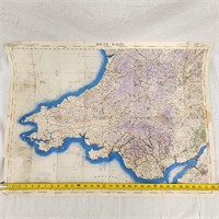 WWII 2 Allied Aeronautical Map of South Wales