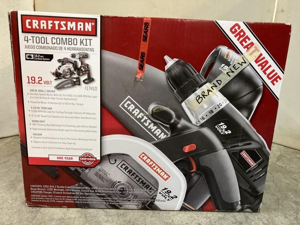 New Craftsman 4-tool 19.2V Battery combo kit