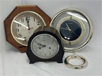 Smiths Enfield Table Top Clock And 2 Wall Clocks