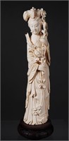 Antique Chinese Guanyin Ivory Statue