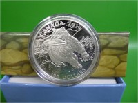 2014 R C M $100.00 .9999 Silver Coin Grizzly Bear