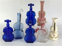 Glass & Ceramic Violin Bottles & Vase