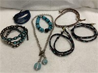 Turquoise & Other Stone Beaded Costume Necklaces &