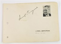 Lionel Barrymore Signed Autograph Book Page