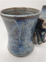 Pottery Signed Cup, Bowl and Vase