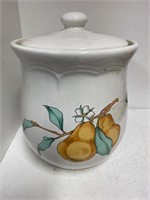 Vintage Pear Motif Sugar Bowl with Lid  k