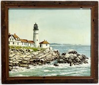 Massimo Original Seascape Lighthouse Oil Painting