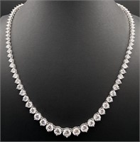 DiamonArt Sterling Silver CZ Graduated Necklace