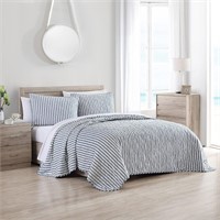 Reversible Cotton Quilt +Sham (Indigo, Twin)