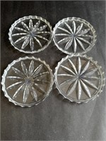 Set Of Four Handcut Crystal Fanfare Coasters