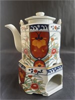 Vintage Toscany Ceramic Teapot With Warmer Base
