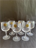 Six Cristal D’ Arques Crystal Wine Glasses