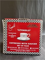 Emeril Espresso Cup With Saucer, Set of Four