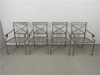 4x The Bid Metal Frame Arm Chairs