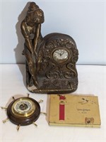 1921 CLOCK, TIN CASE & BAROMETER