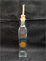 Oil dispenser bottle glass painted pineapple