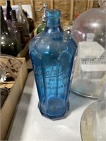 Blue Glass Seltzer Bottle