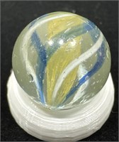 Handmade German solid orange core swirl marble NM