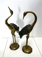 Pair Brass Birds 19"T